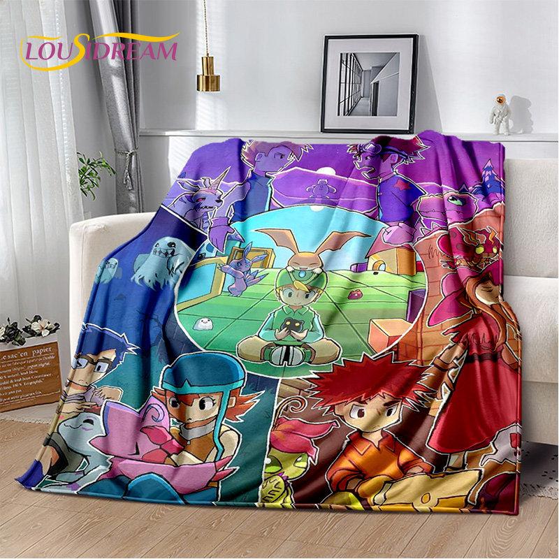 Digimon Adventure Monster Cartoon Soft Plush Blanket,Flannel Blanket Throw Blanket for Living Room Bedroom Bed Sofa Picnic Kids