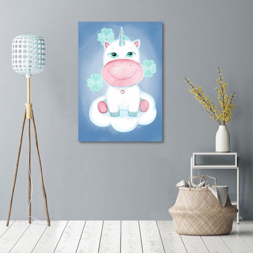 Canvas Print Blue Unicorn