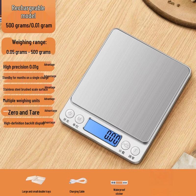 YEANTEEN Rechargeable High-Precision Digital Kitchen Scale (2-Pack)
