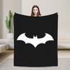 Batmans Logo Anime Figure Knitted Blankets Flannel Throw Blankets Home Couch Printed Soft Warm Bedspreads,