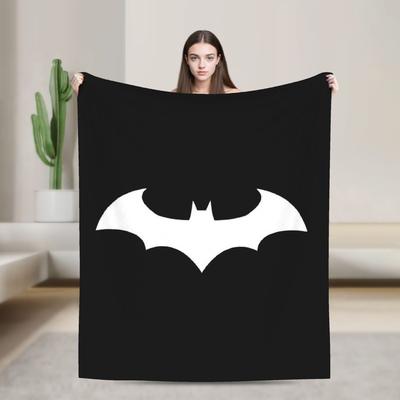 Batmans Logo Anime Figure Knitted Blankets Flannel Throw Blankets Home Couch Printed Soft Warm Bedspreads,