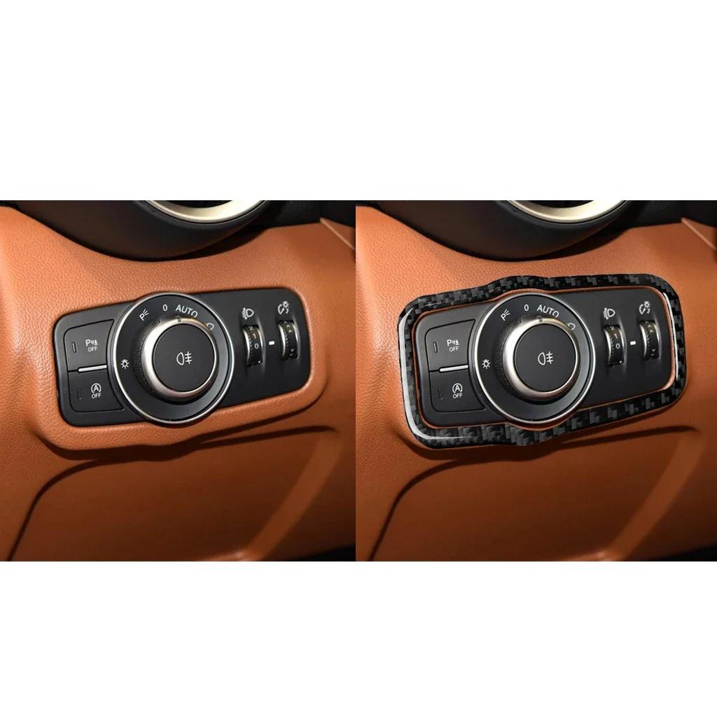 Fits For Alfa Romeo Giulia Stelvio 17-19 Car Accessories Car Interior Decoration Headlight Switch Panel Carbon Fiber Car Sticker