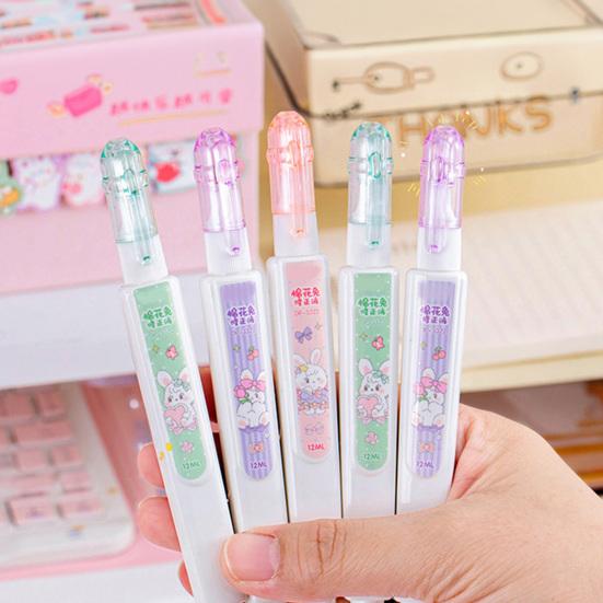 2Pcs Correction Fluid Quick-Drying White-Out Pen 12ml Large Capacity Strong Coverage Traceless Correction Pen for Students School Office Supplies