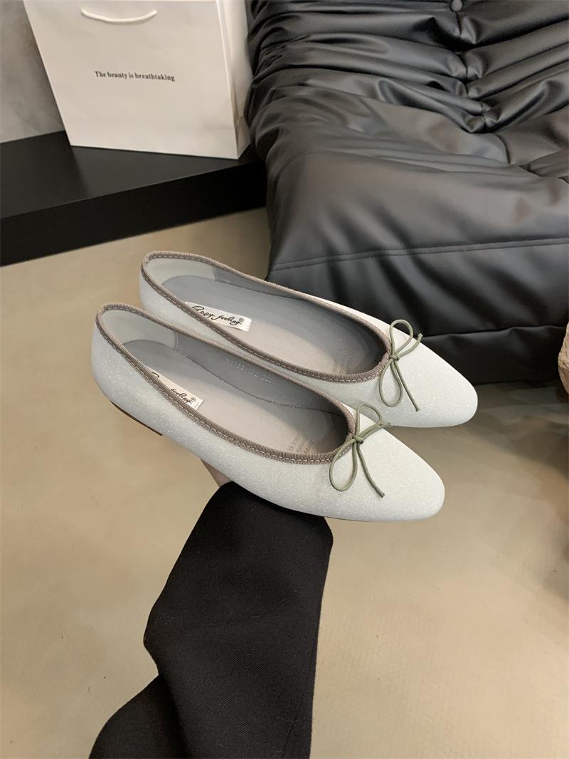 

Модные балетки конфетных цветов с блестками, женские, с круглым носком, мокасины с бантом, дизайнерские, со стразами, слипоны, женские лоферы, блестящие мюли 39 серый