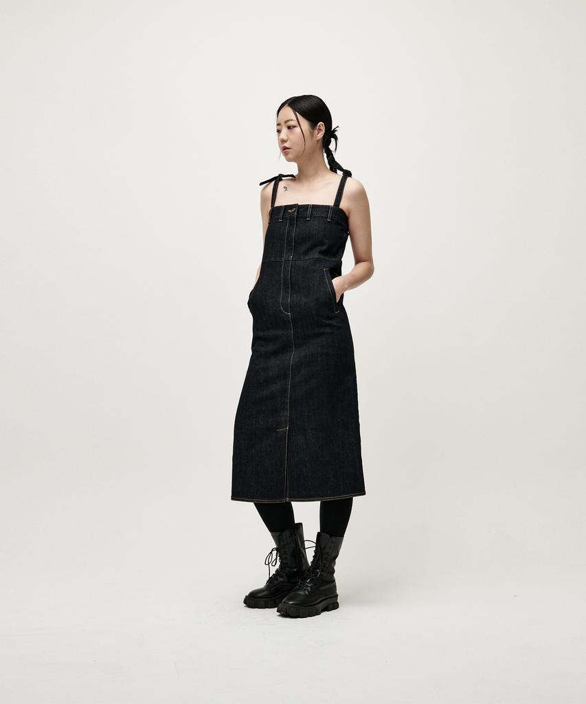 Abeullapudeti Denim Maxi Pants Dress