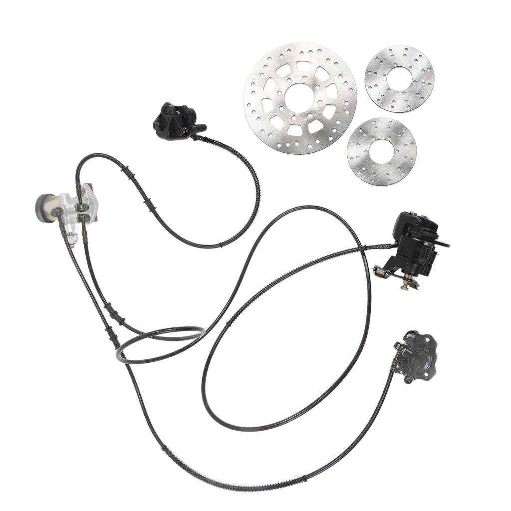 Brake Master Cylinder Kit Hydraulic Disc Brake Set with 3 Brake Discs for 150CC Go Kart ATV