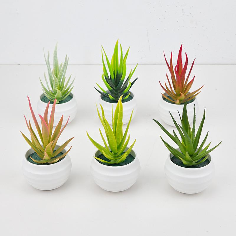 Succulent Aloe Vera Simulated Green Plant For Home And Office Table Decor