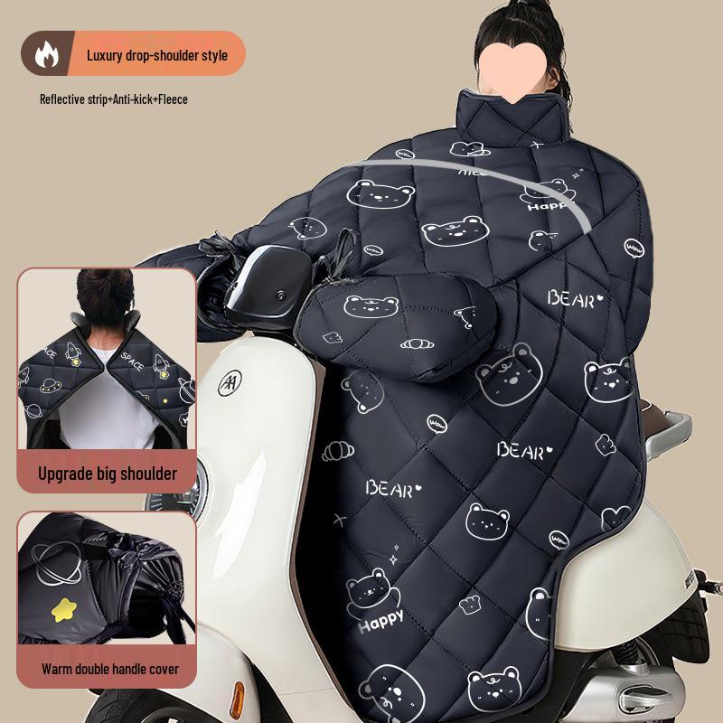 Four-Season Waterproof Windproof Plush Motorcycle Windshield Cover