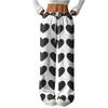 Women's Casual Fashion Printed Elastic Waist Loose Straight Leg Pants With Rope