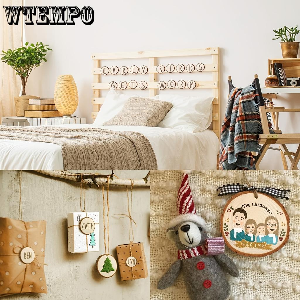 20pcs Wood Slices with No Hole, 2.4-2.8 Inches Wooden Circles for DIY Crafts, Christmas Ornament, Decoration