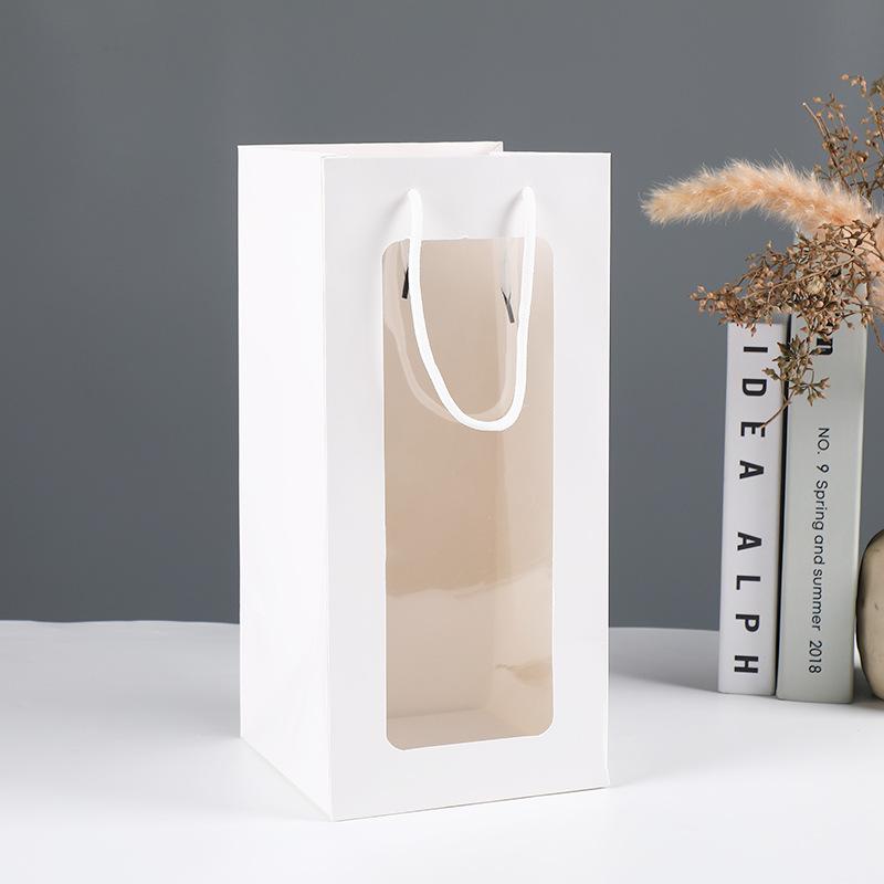 

12 шт./лот одинарная сумка для вина из крафт-бумаги, сумки для бутылок вина с ручками, подарочные пакеты для вина на Рождество, свадьбу, вечеринку, розничные пакеты 12pcs&36x12.5x8.5cm белый
