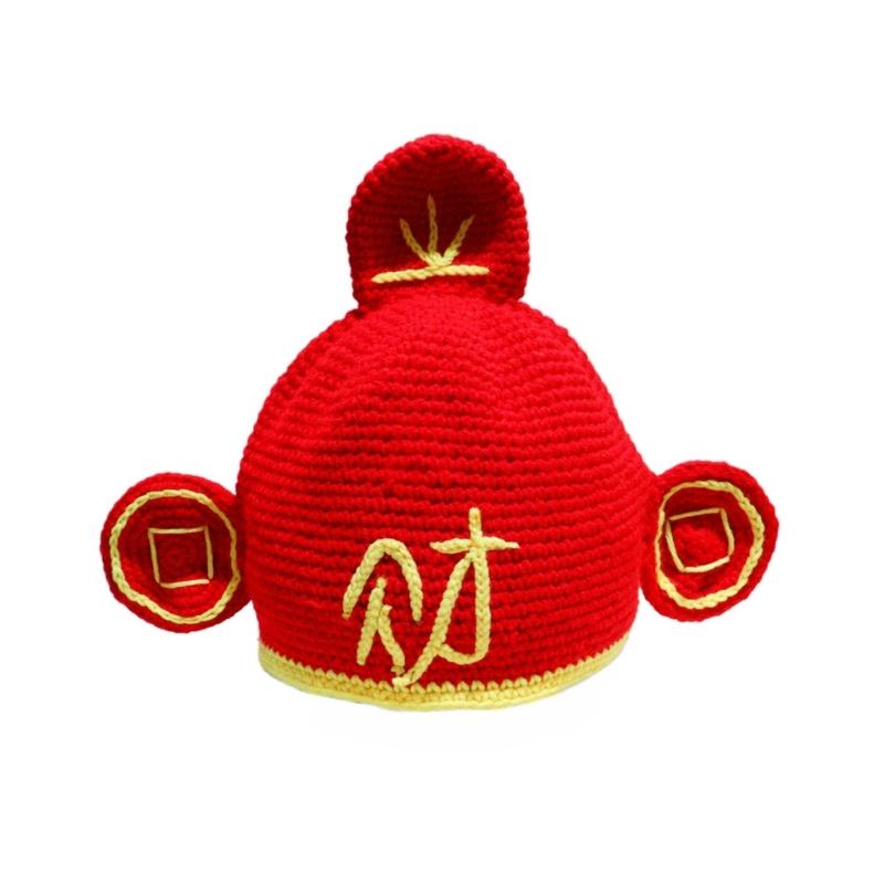 

Fortune God Hat For Festival Celebration Comfortable Knitted Beanies Hat For Traditional Festival And Cultural Gathering S