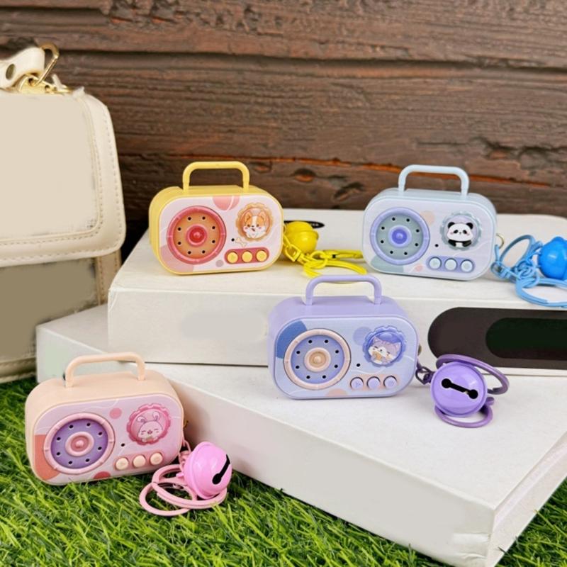 Vintage Kreskówkowy Odtwarzacz Muzyczny Brelok Wisiorki Ozdoby Z Funkcją Odtwarzania i Nagrywania Muzyki Do Codziennego Użytku