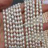 1 Strand Natural Rice Freshwater Pearl Beads 5-6mm Oval White Pearls 36cm for DIY Bracelet Necklace Jewelry Making