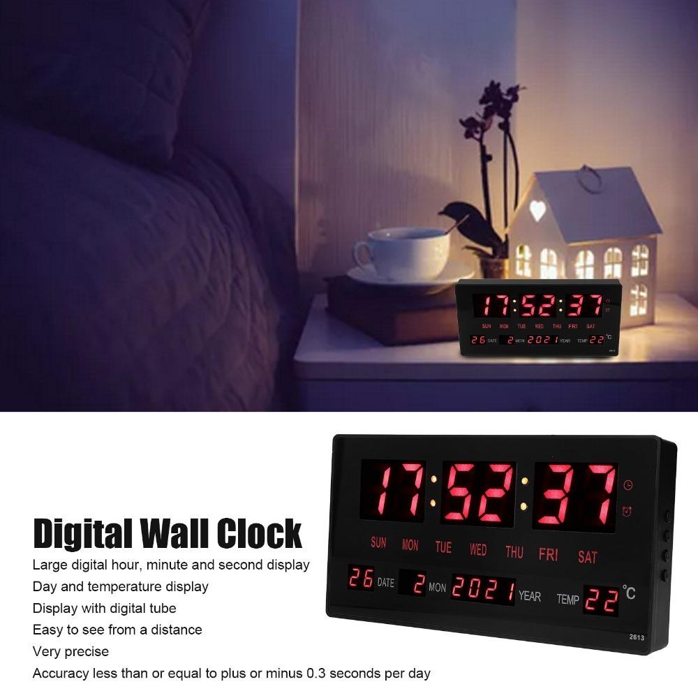 Accurate Timekeeping Digital Hanging Clock Large Screen LED Electronic Date Clock Home Use