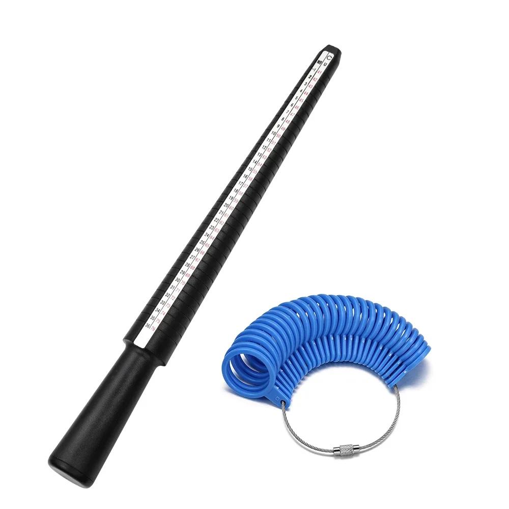 1Pc Ring measuring rod US 0-13 UK A-Z ring measuring ring measuring ring plastic ring size measuring tool