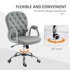 Office Chair Ergonomic 360 degrees Swivel PU Diamante Padded Base 5 Castor Wheels for Home Work Grey