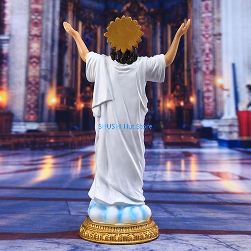 8.86 Inch Tall Jesus Statue Sacred Rebirth Figure Resin Sculpture Christian Religious Gift Easter Home Chapel Decor D57B China Mainland