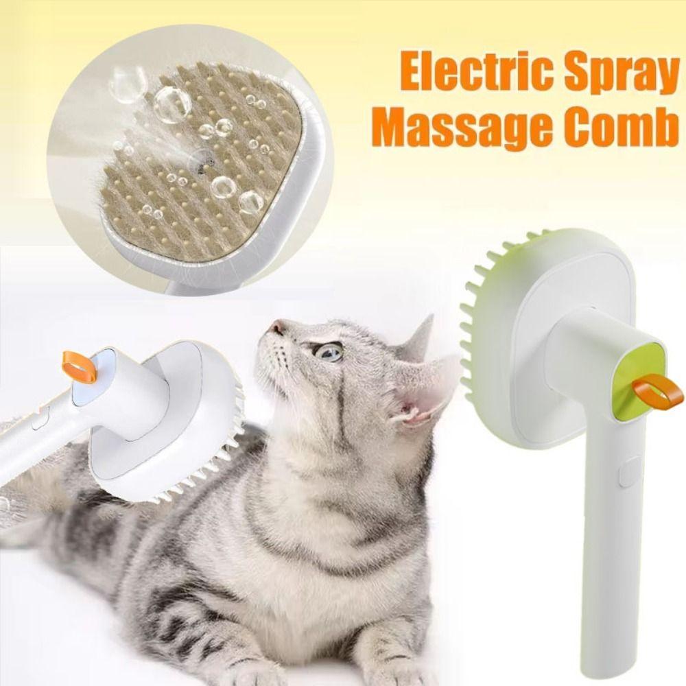 Anti-Floating Hair Pet Spray Hair Massage Brush Soft Teeth Cat Steamy Shedding Brush  Spa Treatment