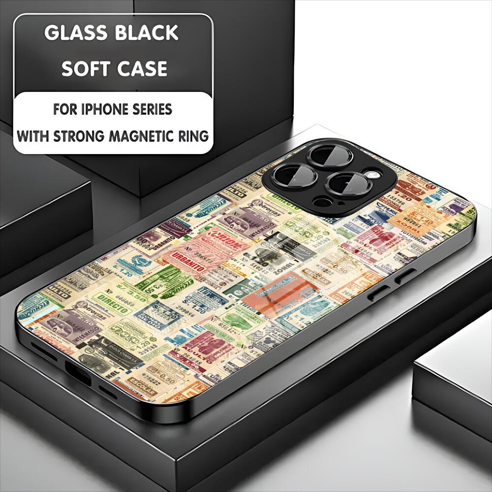 Latest Retro Stamp Creative Designs Phone Case For Iphone 17 16 15 14 13 11 12 Pro Max Mini Plus Magnetic Glass Phone Cover