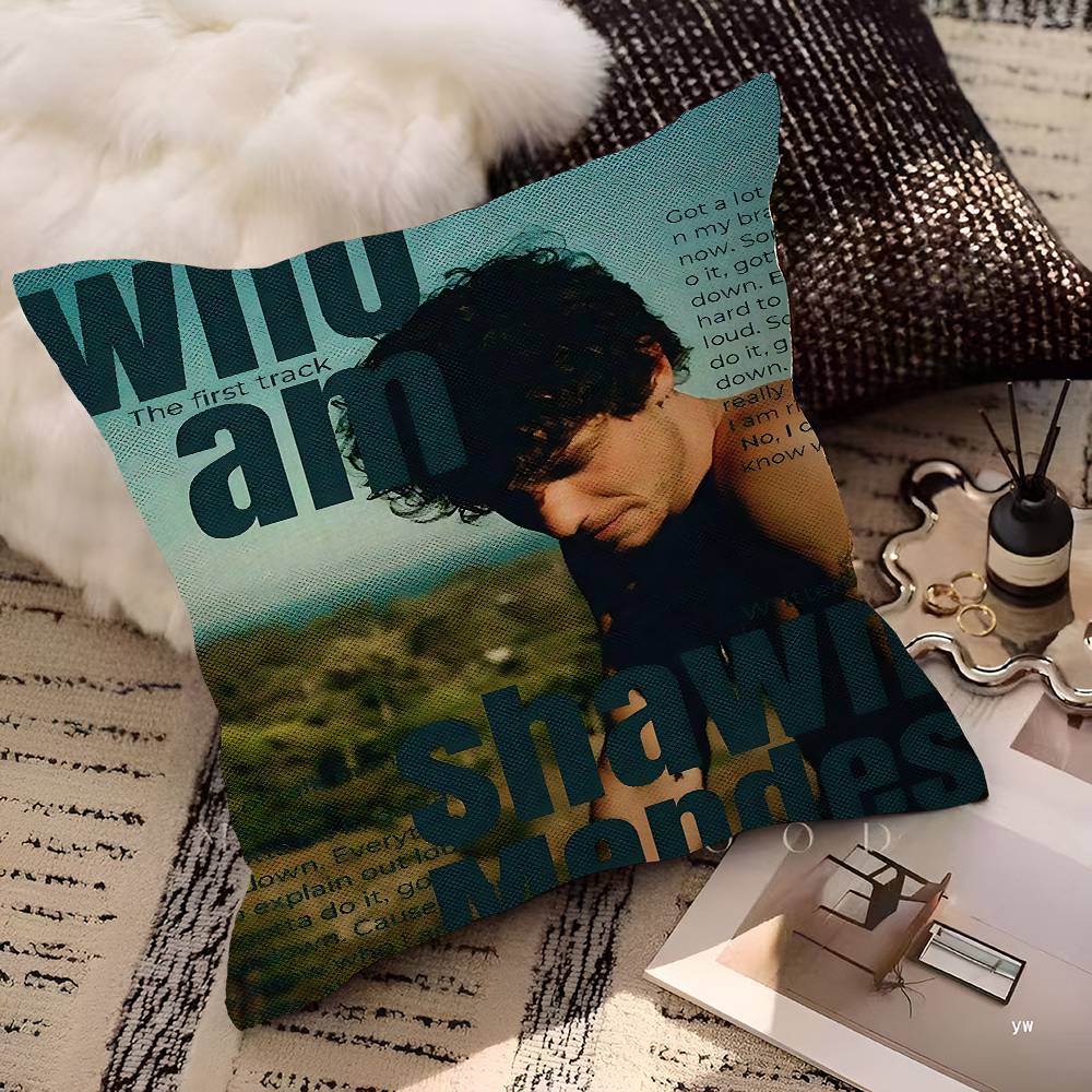 SShawn Mendes SINGER Pillow Gift Home Office Decoration Bedroom Sofa Car Cushion Cover Case X