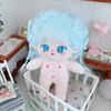 Niannyyhouse 20cm Plush Doll Light Blue Hair Black Hair Normal Body Cotton Toy with Skeleton