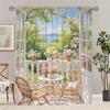 2pcs- Landscape printed curtains   pole bag curtains   Christmas decorations   home decorations   room decorations