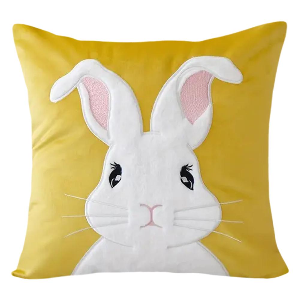 

Easter Rabbits Throw Pillow Cover 45x45cm Rabbit Pattern Decorative Throw Pillowcase Plush Rabbit Pillowcase for Home Decor
