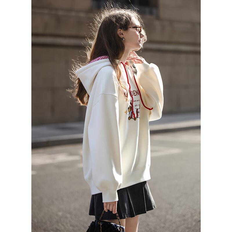 TonLion Women's 2025 Fall Puppy Print Hooded Sweatshirt