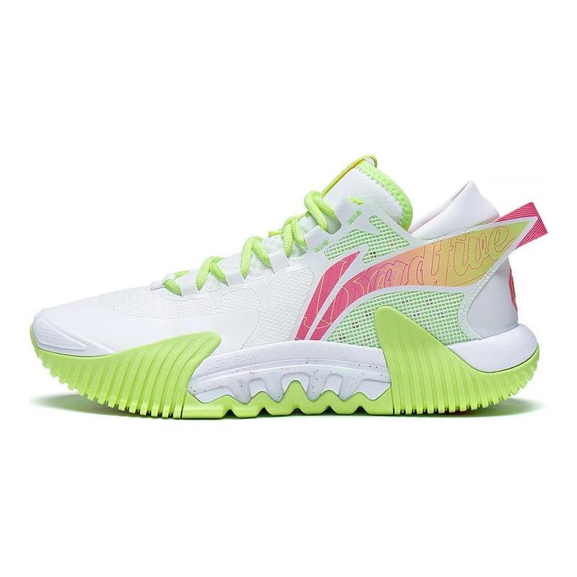 Li Ning Badfive 2 Low Basketball Shoes Men's Low top Standard White/Neon Yellow Green ABFS003-17
