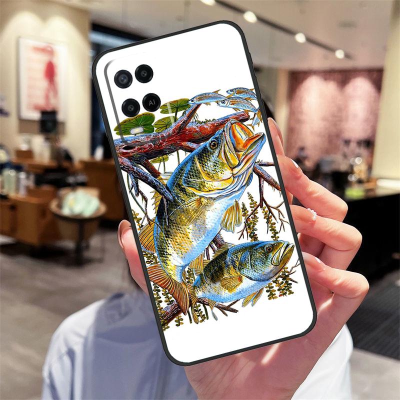 Bass Fishing Case For Oppo A94 A54 A40 A60 A80 A98 A78 A18 A38 A58 A16 A76 A96 A17 A77 A74 A57S A15 Cover