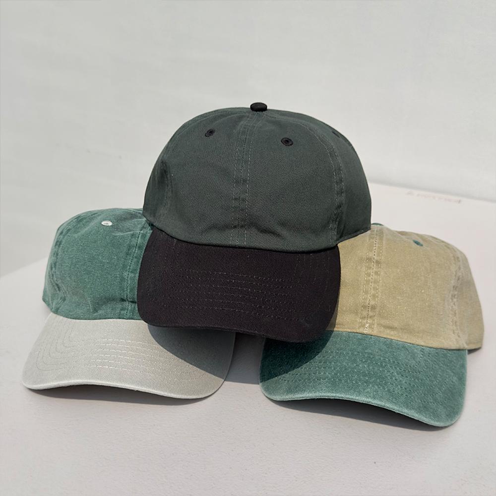 Nyuhaeteun Washed Ball Cap (Dark Green/Black)
