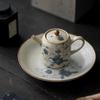 Fangyan Vintage Hand-Painted Blue and White Ceramic Teapot
