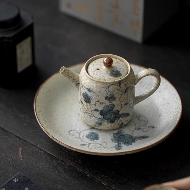 Fangyan Vintage Hand-Painted Blue and White Ceramic Teapot