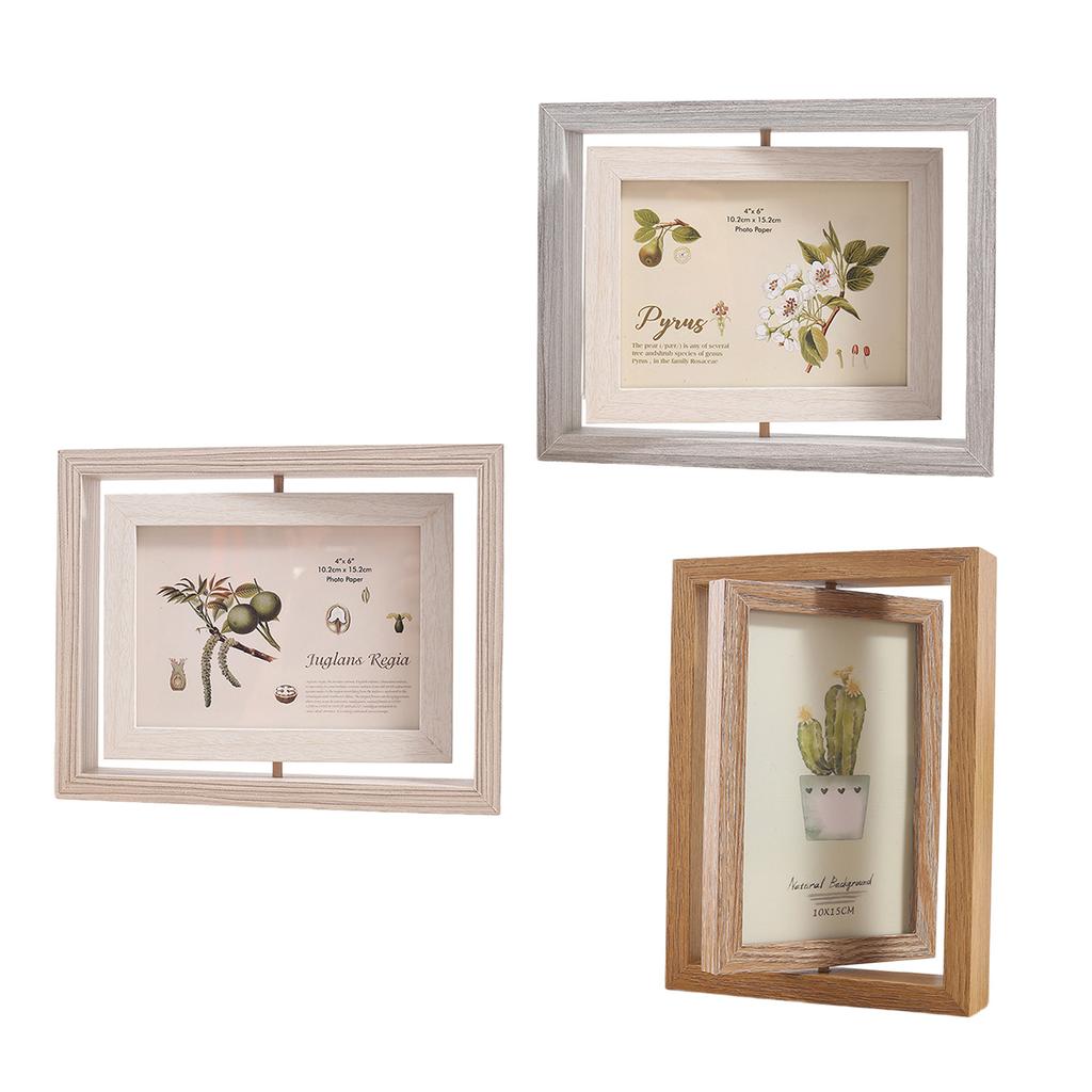 Double Sided Photo Frame 6 Inches Multiple Angles View 360 Degree Rotating Frame For Easy Photo Switching And Styling