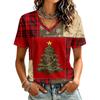 Women's Casual Short Sleeve Christmas Print T-Shirt