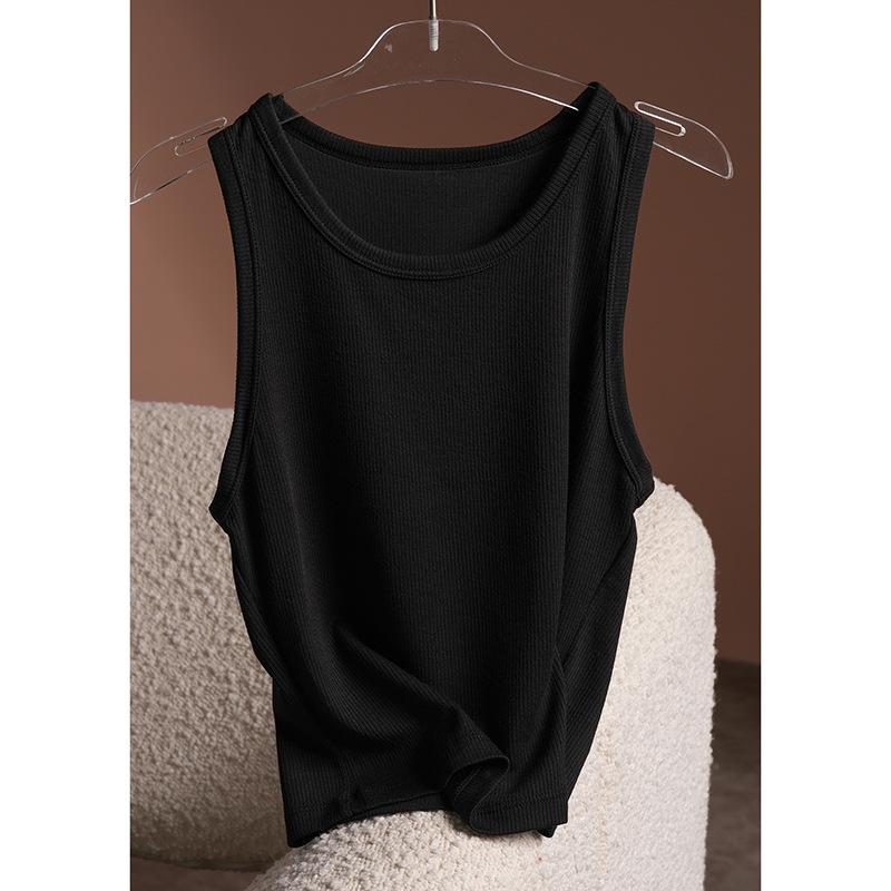 

Women s Cropped Racerback Tank - Mulberry Silk & Cotton Blend Camisole M for 45-55 kg