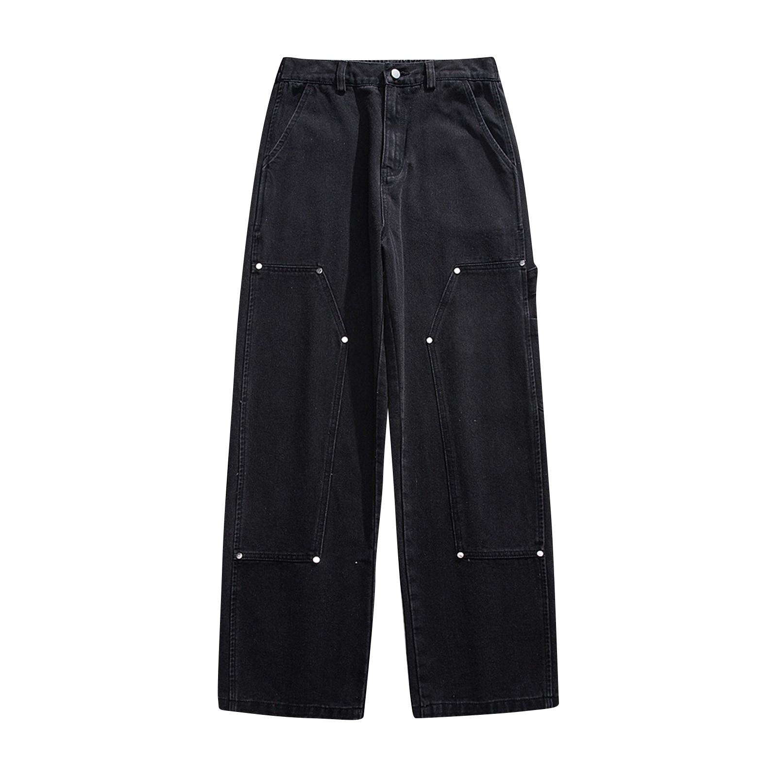 

Черные джинсы-клеш для женщин, джинсы-бойфренды с расклешенным низом, джинсы-клеш, эластичные джинсовые брюки с карманами XXL чёрный