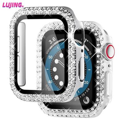 Osłona diamentowa do obudowy zegarka Apple 45 mm 41 mm 44 mm 40 mm 38 mm 42 mm szkło hartowane zderzak osłona ekranu iWatch seria 9 7 SE 6 8 5