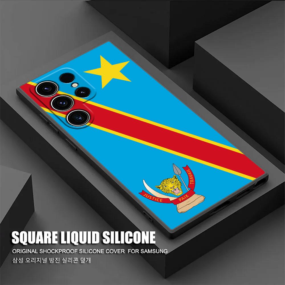 Congo Democratic Republic Flag S26Ultra Case For Samsung Galaxy S26 S25 S24 S23 S20 S21 FE S22 Ultra Plus Cases Soft Phone Cover