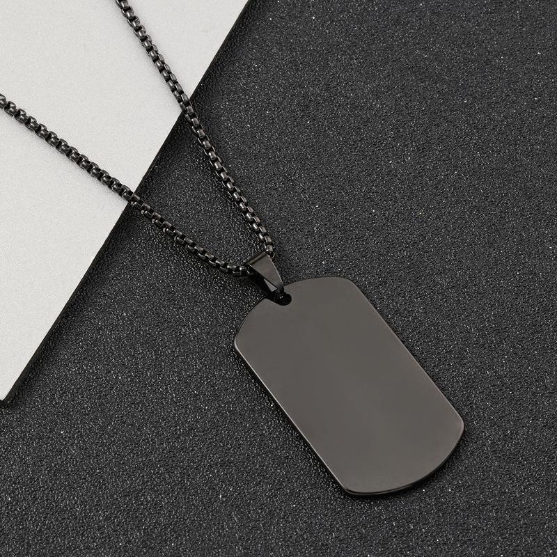 Explosion-Proof Stainless Steel Blank Military Tag Pendant Necklace - Laser Engravable