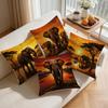 1pcs/4pcs African Savanna Elephant Cushions Pillowcase Polyester Cushion Cover Throw Pillow Pillowcover Home Car Sofa Decor