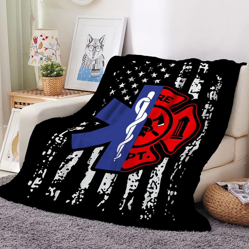 Gifts for Firefighters Printed Blanket for Sofa Bed Travel Camping Living Room Office Conditioning Blanket for All Seasons Gifts