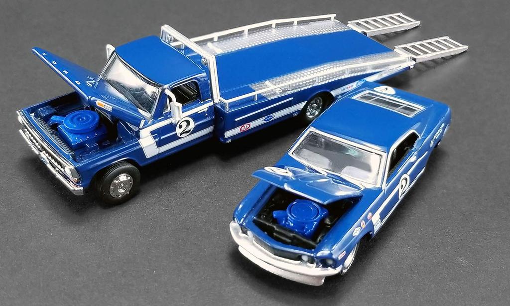 ACME Ford Ramp Truck Trans Am Mustang Gurney 1/64 F-350 & 1969#2 D.