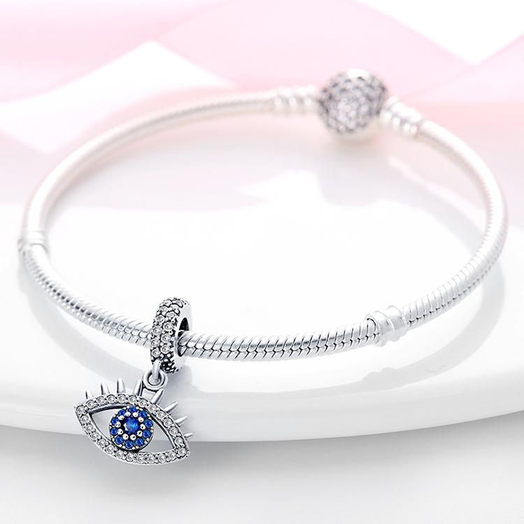 Original Charms Kupfer Dunkelblau Dämonenauge Anhänger Perlen Passend für Armband Damen Schmuckherstellung DIY Geschenk