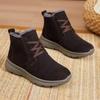 2026 Winter Women's Shearling High Top Cotton Boot Soft Sole Non Slip Thickened Plush Warm Lace Up Snow Boot Elderly Cotton Shoe