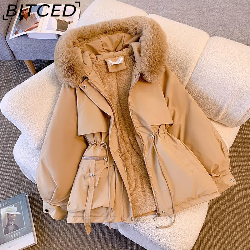 

BITCED Женское зимнее модное стеганое пальто - Короткий стиль с флисовой подкладкой, Утепленная куртка-пуховик M