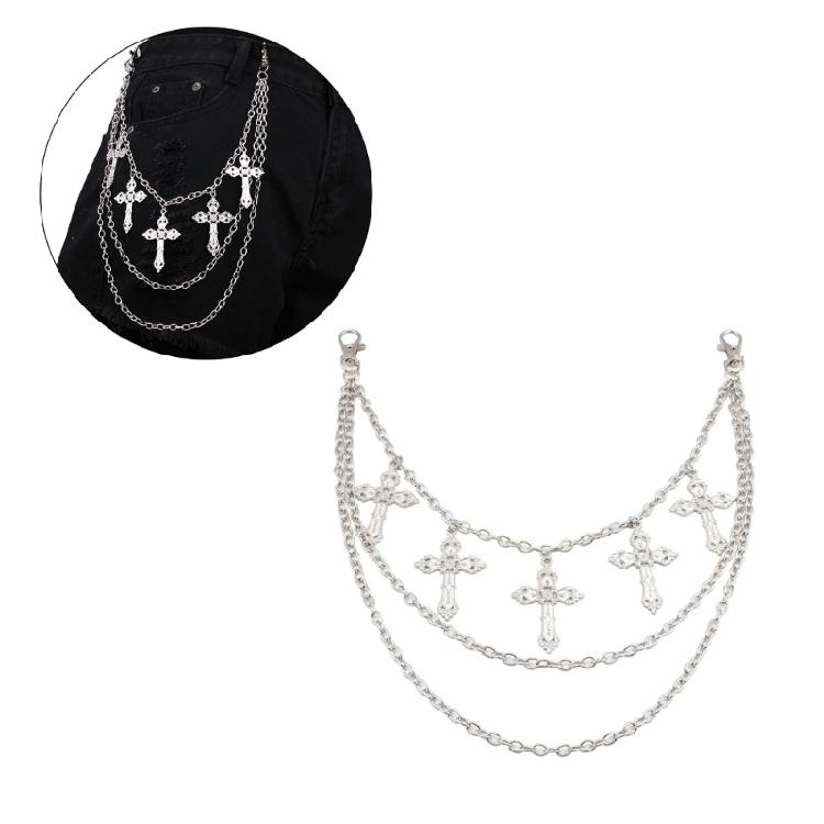 Pants Chain Belt Metal for Unisex Egirl Eboy Jeans Gothic Aesthetic Accessories