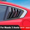 For Mazda 3 Axela      2024 2025 Carbon Fiber Car Accessories Rear Window Louver Shutter Vent Cover Trim