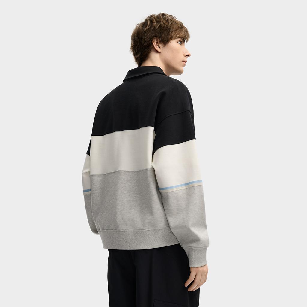 Fila Original Fashion Classic Retro Versatile Comfortable Knitted Long Sleeve Polo Shirt Men Tops F11M549209FBK